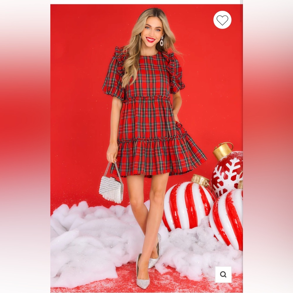 Red Dress Boutique Festive Plaid Mini Dress